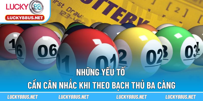 Những yếu tố cần cân nhắc khi theo bạch thủ ba càng